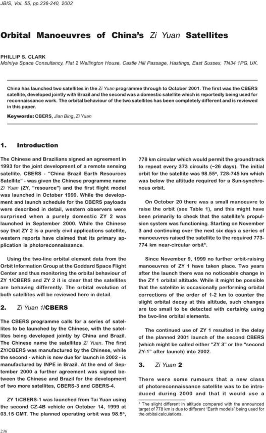 Orbital Manoeuvres of Chinas Zi Yuan Satellites