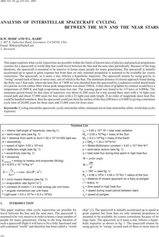Analysis of Interstellar Spacecraft Cycling Between the Sun and the New Stars