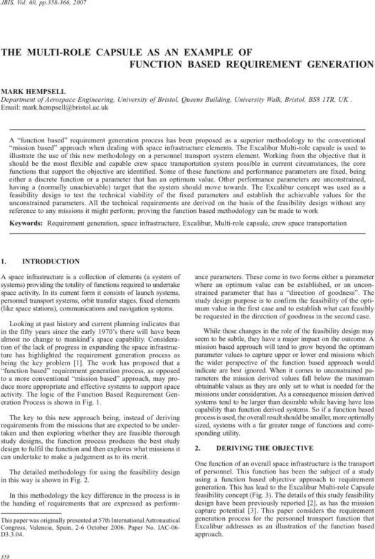 The Multi-Role Capsule as an Example of Function Based Requirement Generation