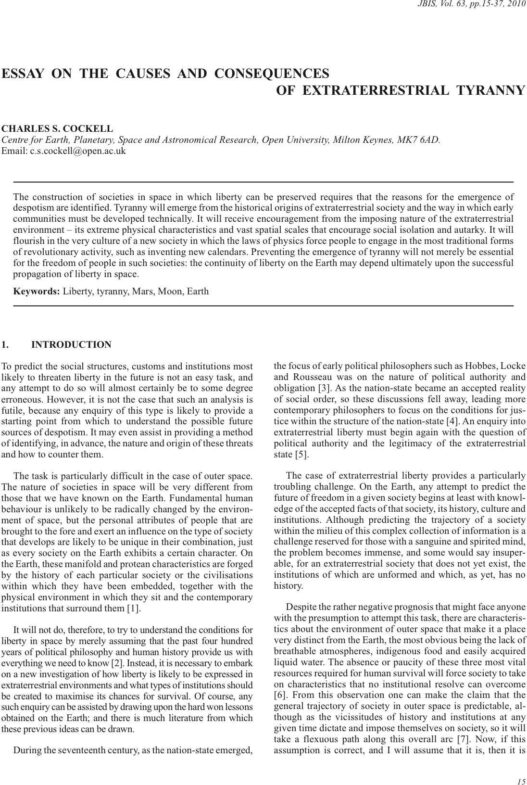 Essay on the Causes and Consequences of Extraterrestrial Tyranny
