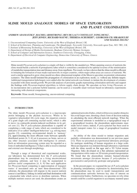 Slime Mould Analogue Models of Space Exploration and Planet Colonisation