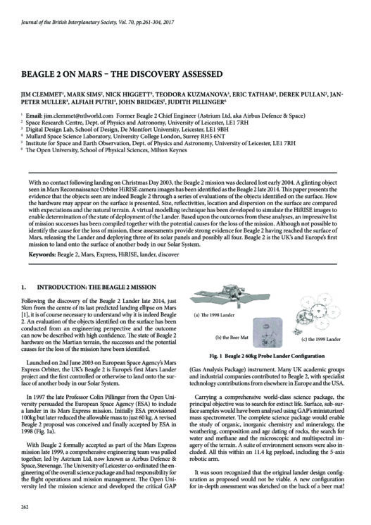 Beagle 2 on Mars - the Discovery Assessed