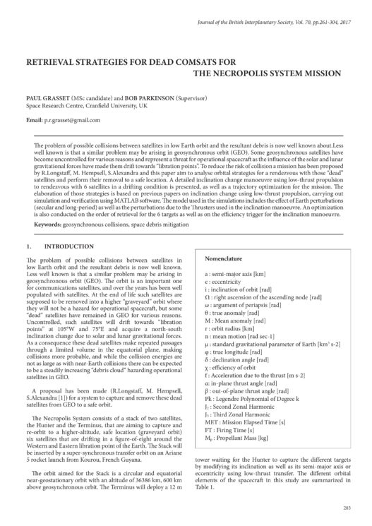 Retrieval Strategies for Dead ComSats for the Necropolis System Mission