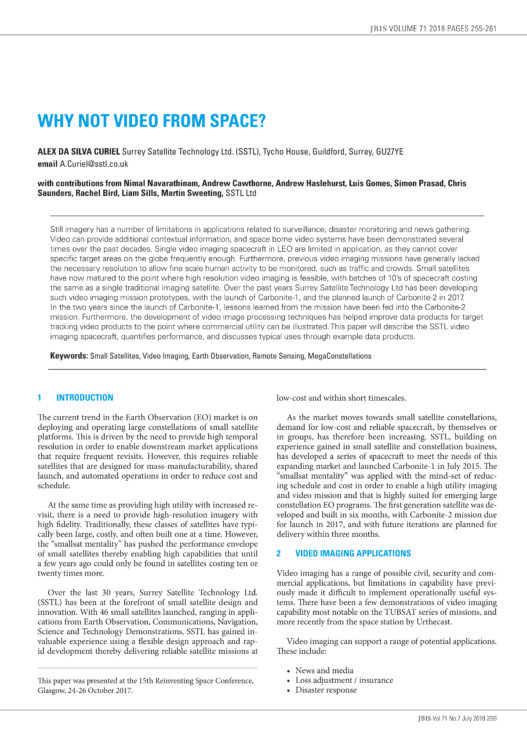 Why Not Video from Space?