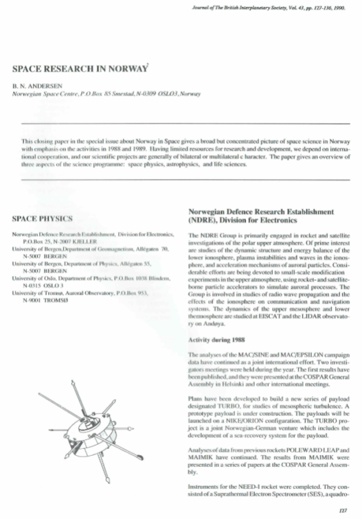 Space Research In Norway
