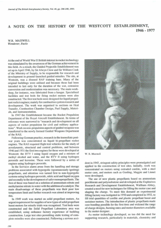 A Note On The History Of The Westcott Establishment, 1946-1977