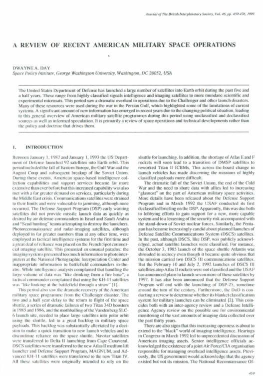 A Review Of Recent American Military Space Operations