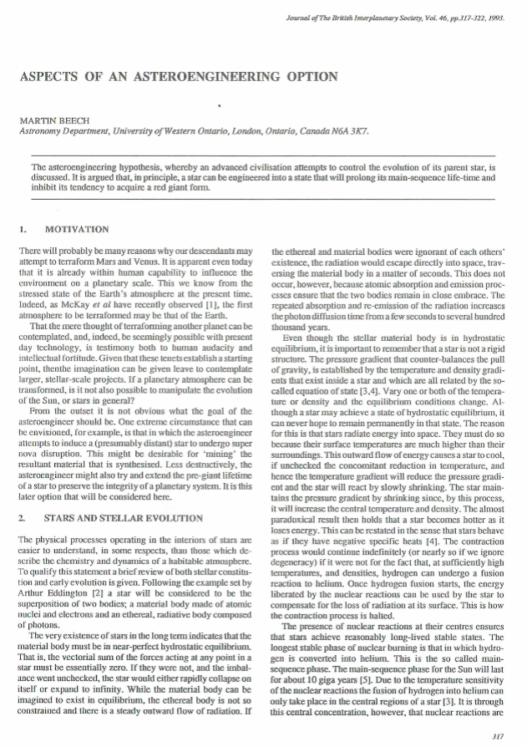 Aspects Of An Asteroengineering Option