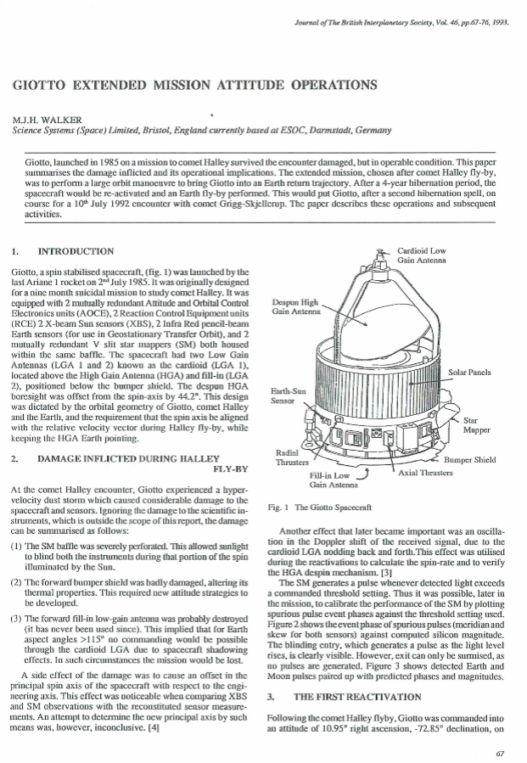 Giotto Extended Mission Attitude Operations