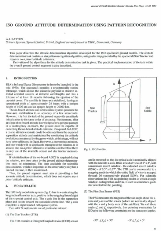 ISO Ground Attitude Determination Using Pattern Recognition