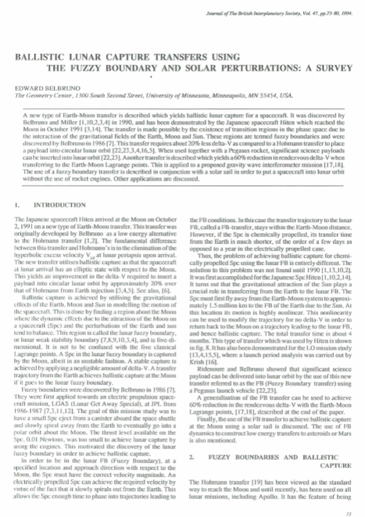 Ballistic Lunar Capture Transfers Using The Fuzzy Boundary And Solar Perturbations: A Survey