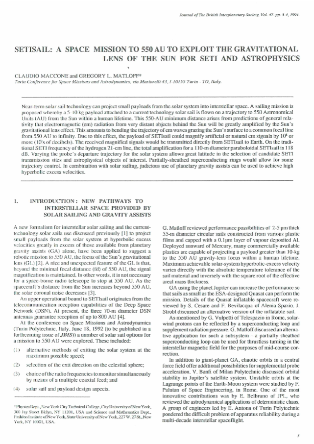 SETIsail: A Space Mission To 550 AU To Exploit The Gravitational Lens Of The Sun For SETI And Astrophysics
