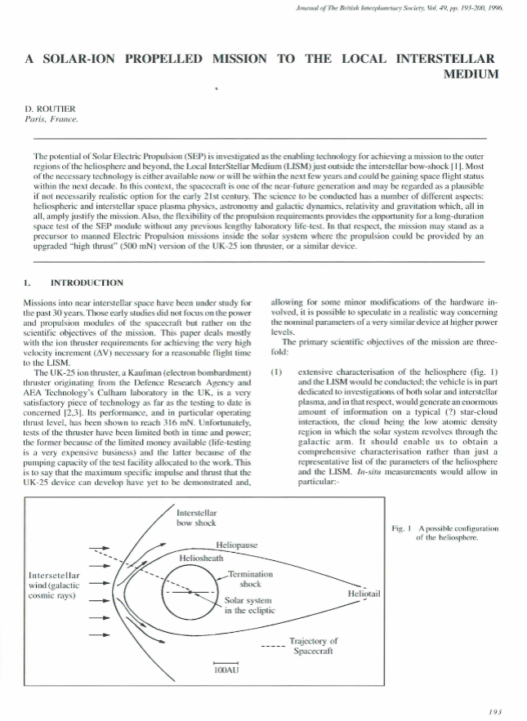 A Solar-Ion Propelled Mission To The Local Interstellar Medium