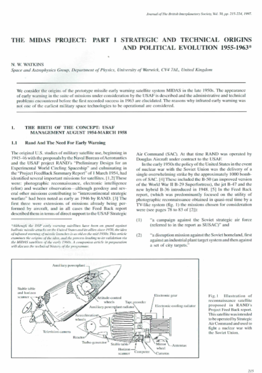 The Midas Project: Part I Strategic And Technical Origins And Political Evolution 1955-1963*