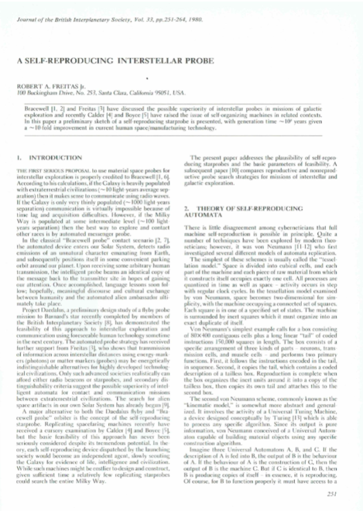 A Self-Reproducing Interstellar Probe