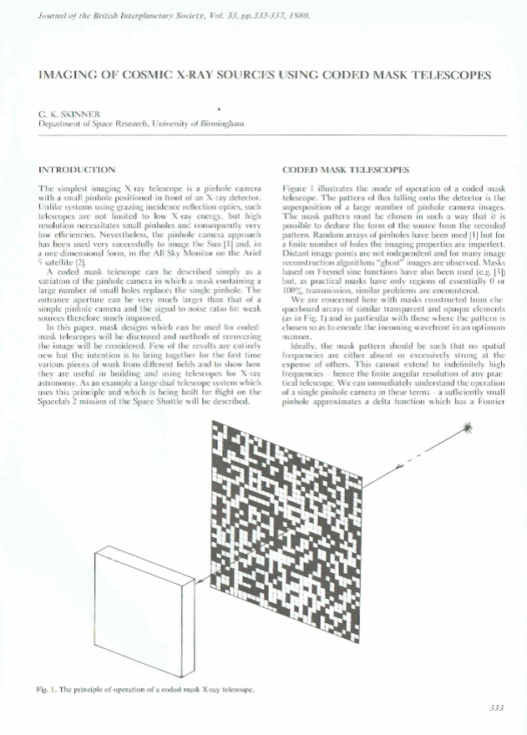 Imaging Of Cosmic X-Ray Sources Using Coded Mask Telescopes
