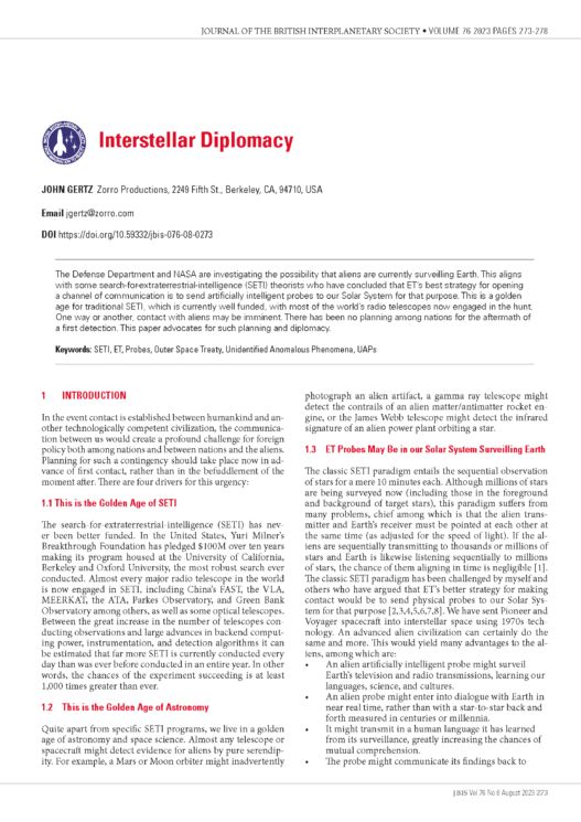 Interstellar Diplomacy