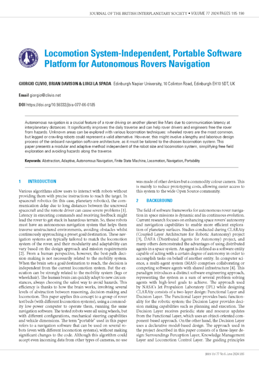 Locomotion System-Independent, Portable Software Platform for Autonomous Rovers Navigation