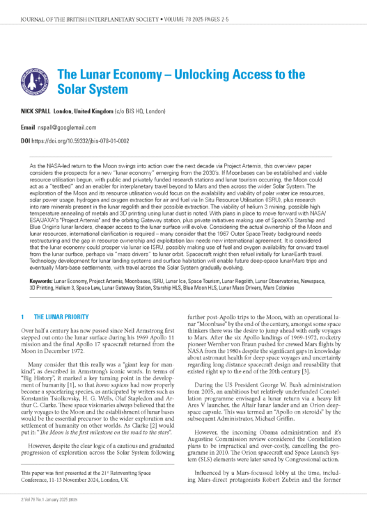 The Lunar Economy – Unlocking Access to the Solar System