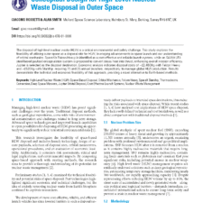 Conceptual Design for High-Level Nuclear Waste Disposal in Outer Space