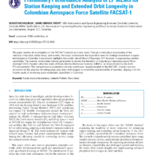 Preliminary Performance Analysis of EP MEMS for Station Keeping and Extended Orbit Longevity in Colombian Aerospace Force Satellite FACSAT-1