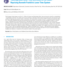 Tracking Mean Solar Time and Dates on the Moon – Reprising Kenneth Franklin’s Lunar Time System