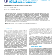 Exploring Drone Utility for Radiation Protection on Martian Ground and Underground
