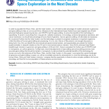 Taking Advantage of Genomics and Gene Editing for Space Exploration in the Next Decade