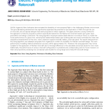 Electric Propulsion System Sizing for Martian Rotorcraft