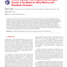 Filtered Feynman Path Integrals and Emergent Gravity: A Toy Model for Warp Metrics and Wormhole Formation