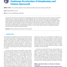 A Subcritical Plasma-core Nuclear Reactor for Continuous Acceleration of Interplanetary and Cislunar Spacecraft