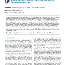 Engine Dormancy and the Turbopump Challenge in Crewed Mars Descent