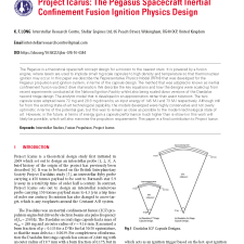 Project Icarus: The Pegasus Spacecraft Inertial Confinement Fusion Ignition Physics Design