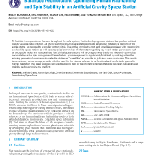 Balanced Architecture: Optimizing Human Habitability and Spin Stability in an Artificial Gravity Space Station