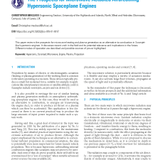 The Prospects for Microwave Actuated Airbreathing Hypersonic Spaceplane Engines