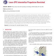 Laser-ZPE Interstellar Propulsion Revisited