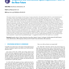 Geopolitics and International Space Exploration Plans For the Near Future 