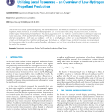 Sustainable Rocket Refueling on Mars and Venus by Utilizing Local Resources – an Overview of Low-Hydrogen Propellant Production