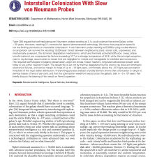 Interstellar Colonization With Slow von Neumann Probes